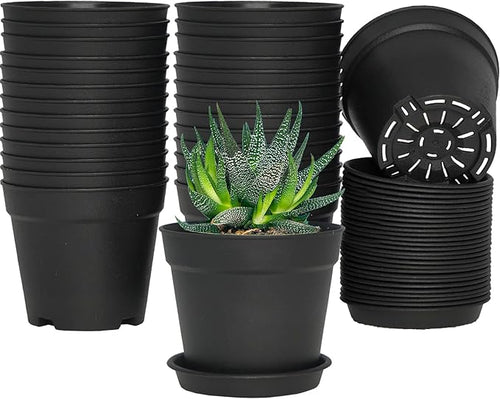 4 inch Small Plant Pots, 28 Pack Plastic Planters by SwinDuck