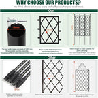 Garden Trellis for Climbing Plants Outdoor 5.25 FT, Iron Pipe Metal Support - Image 3
