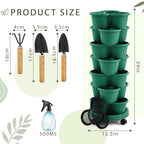 Umigy 2 Set Dark Green 7 Tier Stackable Vertical Planters - Image 2