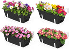 OYEAL 4 Pack Railing Planter Box Outdoor Hanging Balcony Planters 17 Inch - Image 9