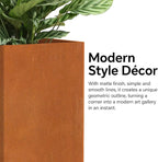 24" Tall Planter for Outdoor Plants, Large Outdoor Co-rten Steel Flower Pots - Image 7