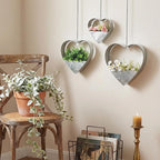 3 Pcs 3 Size Heart Metal Hanging Planter Indoor Outdoor, 13.4" 10.6" 7" Large - Image 4