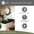The HC Companies Venetian Window Planter Box w/Drain Plug - Image 4