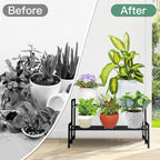 Plant Stand Indoor Outdoor, 2-Tier Wrought Iron Plant Stands, Stackable Metal - Image 6