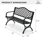 MFSTUDIO 50" Lucky Clover Outdoor Bench, Durable Patio Garden Bench Park Chair - Image 2