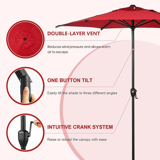 Abba Patio 7.5FT Lyon Outdoor Patio Umbrella Outdoor Table Umbrella - Image 2