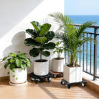 2 Pack Plant Stand with Wheels, Plant Caddies with 360° Lockable Smooth Sliding - Image 2