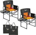 SUNNYFEEL Heated Camping Directors Chair, Heavy Duty, Oversized Outdoor by SunnyFeelCamping