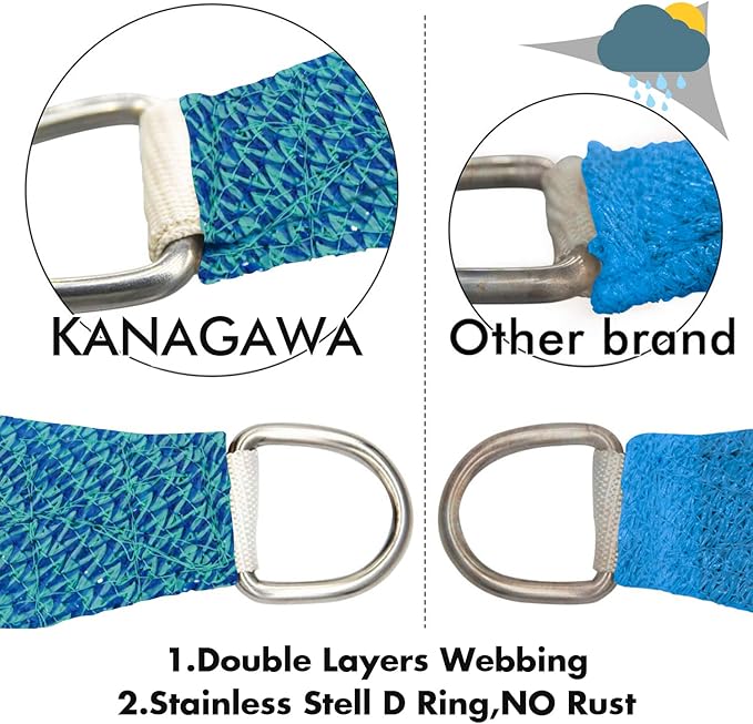 KANAGAWA 10'X22' Turquoise Mix Custom Size Sun Shade Sail Rectangle UV Block - Image 5