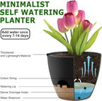 Plant Pots 12/10/9 Inch Self Watering Pots, Plastic Flower Pots, Nursery - Image 4