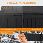 31 Gallon Resin Deck Box, Lockable Patio Outdoor Storage Box - Image 6