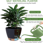 Self-Watering Plant Pots for Indoor Plants: 8/10/12 Inch Large Plastic Planter - Image 4