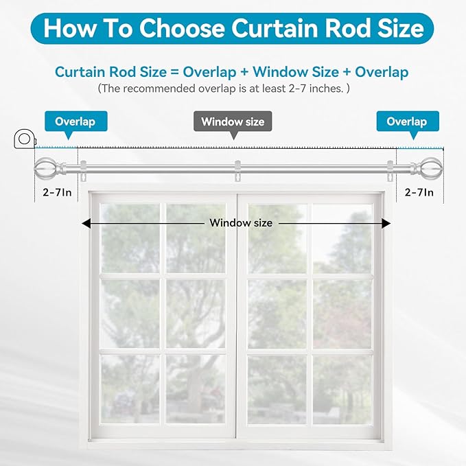 Silver Curtain Rods for Windows 28 to 48 Inch, 2 Pack 5/8" Diameter Heavy Duty - Image 4