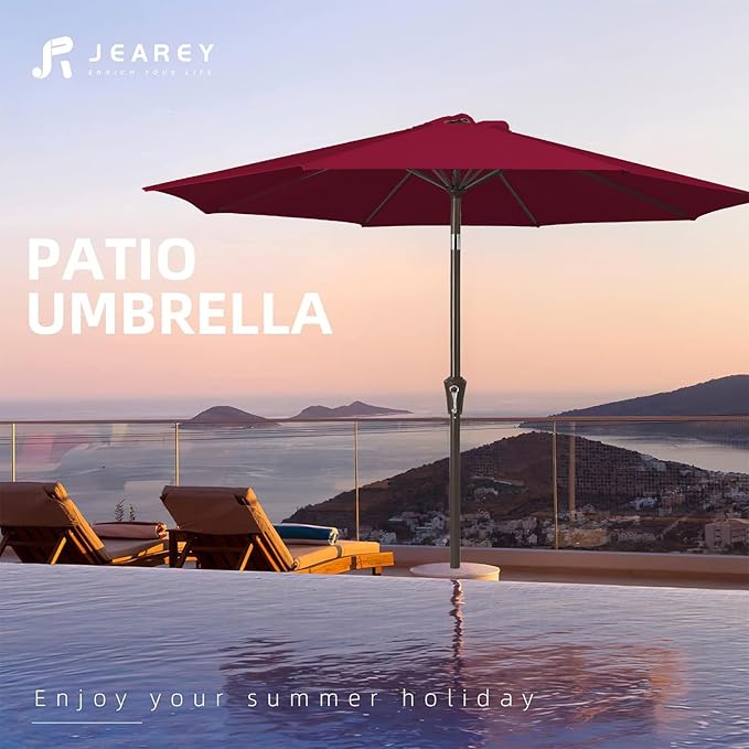 JEAREY 9FT Outdoor Patio Umbrella Outdoor Table Umbrella - Image 7
