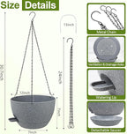 WOUSIWER Self Watering Hanging Planters, 2 Pack 12'' Plastic Pots - Image 4