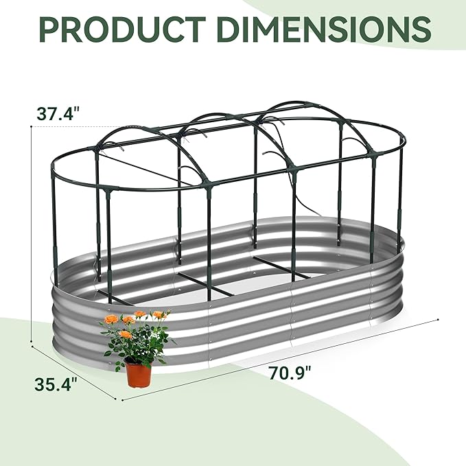 Raised Garden Bed with Sprinkler Timer and Self-Watering System, Galvanized - Image 5