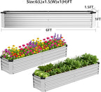 2 Pack 6x1.5x1FT Galvanized Metal Raised Garden Bed Kit - Image 3