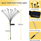 Solar Garden Lights Outdoor, 4 Pack 40 LED Solar Firefly Lights Waterproof - Image 2