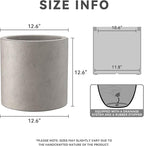 Kante 12.6" Dia Round Concrete Planter, Modern Style Large Cylindrical Plant Pot - Image 2