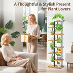 LASZOLA Black 7 Tiered Wood Plant Stand Indoor - Image 9