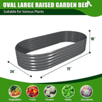 A ANLEOLIFE 6X2X1.5 ft Galvanized Raised Garden Beds Outdoor, Oval Round Metal - Image 6