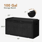 Flamaker Deck Box with Cushion 100 Gallon Waterproof Resin Storage Box with Air - Image 6