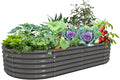 A ANLEOLIFE 8X4X1.5 ft Galvanized Raised Garden Beds Outdoor, Oval Large Metal by AAnleolife