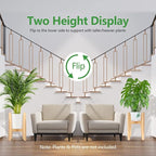 OERGKE 2 PACK Adjustable Plant Stand Indoor, Bamboo Mid Century Modern Plants - Image 4