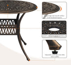 VINGLI 35.4' Dia Patio Dining Table - Image 6