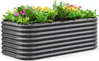 Quictent Galvanized Raised Garden Bed Kit, Strengthened by Crossbar, Dark Gray by QUICTENT