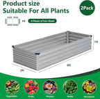 Vengarus 8x2x1FT Galvanized Raised Garden Bed-Outdoor Planter Box - Image 2