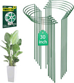 10 Pack 30 Inch Plant Support Stakes, Heavy-Duty Half Round Peony Support Ring by LKSSZS