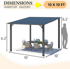 AECOJOY 10' x 10' Hardtop Gazebo Outdoor Pergola, Heavy Duty Lean to Metal - Image 7