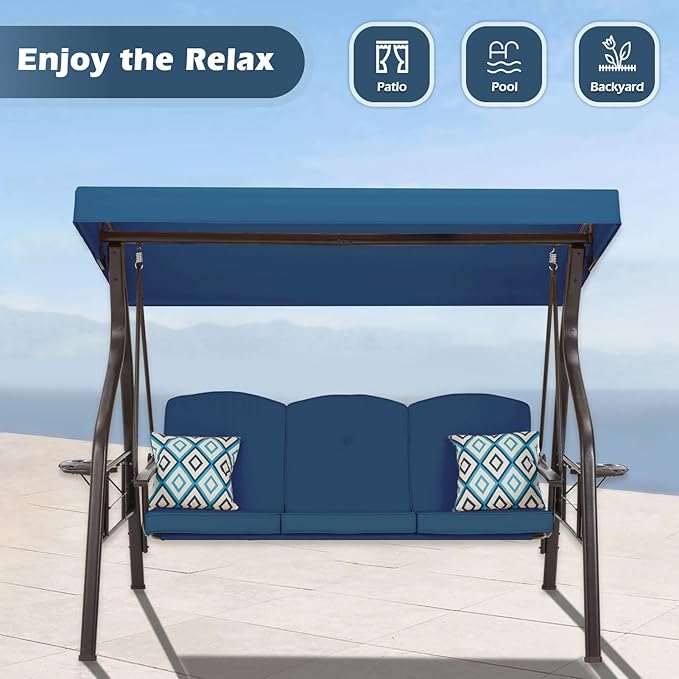 3-Seat Outdoor Porch Swing - Image 6