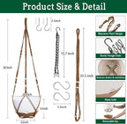2 Pack Hanging Planters Set, 10 Inch Indoor Outdoor Hanging Plant Pot Basket - Image 3