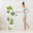 6 Tier Tall Plant Stand Indoor, Large Metal Wood Muti Level Vertical Planter - Image 8