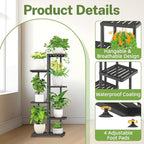 iDavosic.ly Plant Stand Indoor Outdoor, 5-Tier Tall Metal Flower Shelf - Image 2