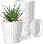 4 Inch Plant Pots, 6 Pack Indoor Flower Pots, Planters by SQKH