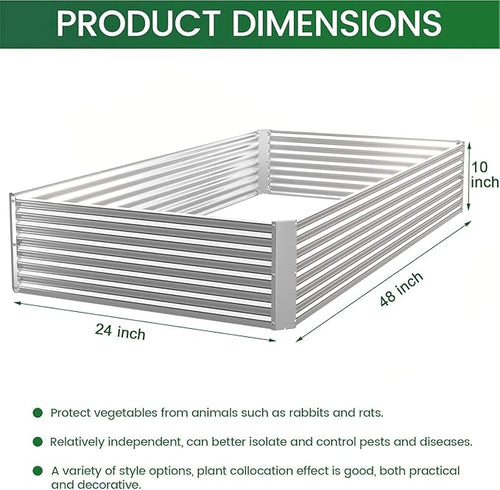 4 Pack Raised Beds for Gardening, Corrugated Galvanized Steel Raised Garden Bed - Image 2