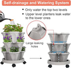 GameXcel Vertical Planter 3 Tier Stackable Planters Garden Planters Strawberry - Image 4