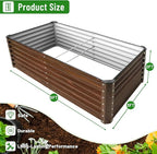 SnugNiture Galvanized Raised Garden Bed 6x3x2FT Outdoor Large Metal Planter Box - Image 2