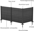 Kozyard 50" W x 48" H Outdoor Privacy Screens Aluminum Post, Air Conditioner - Image 4