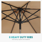 OLIXIS 9ft Patio Umbrella with Tilt and Crank Button & 8 Sturdy Ribs Waterproof - Image 4