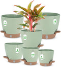 Self Watering Planter Set with Visual Water Level, Modern 8+7+6.5+6+5.5+5 Inch by Ezmixcoop