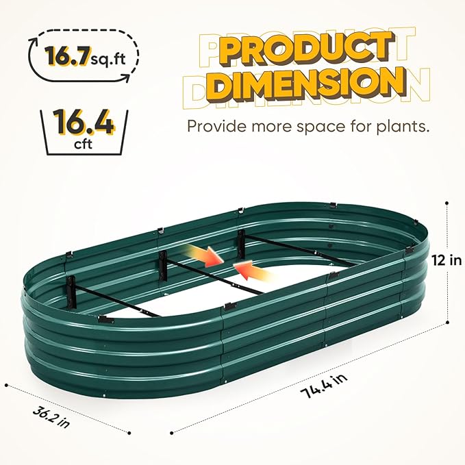 KING BIRD Raised Garden Bed Kit 2025 Upgraded Quick-Setup Galvanized Planter - Image 4
