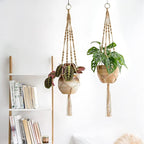 Mkono 2 Pack Macrame Plant Hangers Indoor Hanging Planter Basket Decorative - Image 2