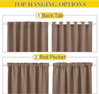 NICETOWN 2 Panels Blackout Patio Waterproof Outdoor Curtains, Top & Bottom - Image 3