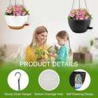 10 inch Hanging Planters for Indoor Plants, 3 Pack Self-Watering Hanging - Image 4