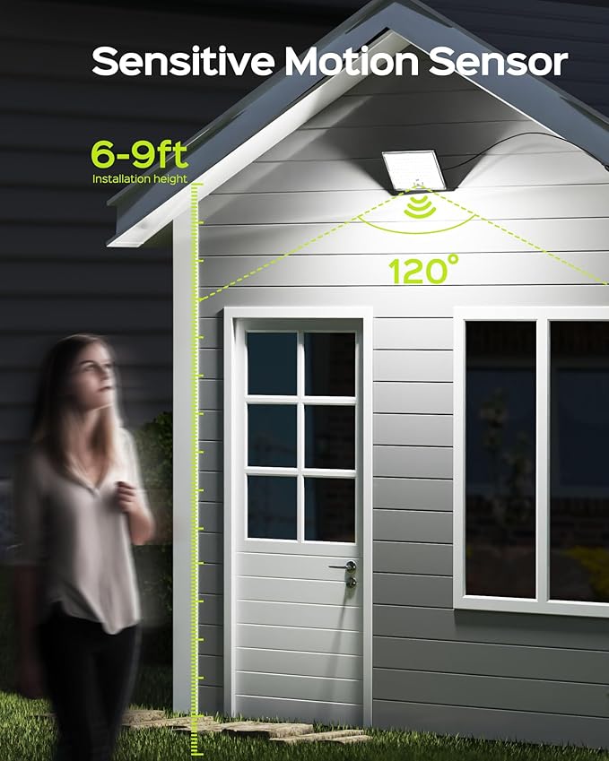 JACKYLED Motion Sensor Flood Lights, 113 LED Cool White Solar Lights - Image 5