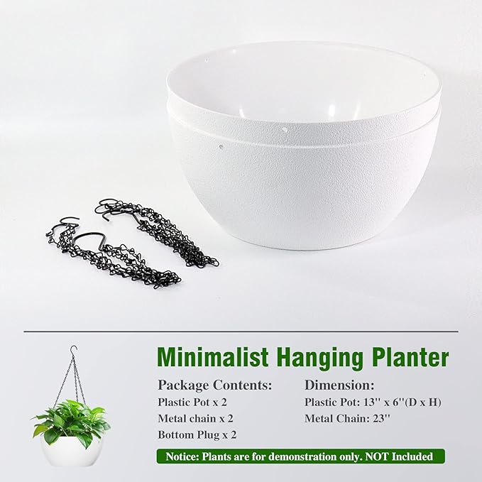 13 inch Large Hanging Planters Plant Pots - Image 3